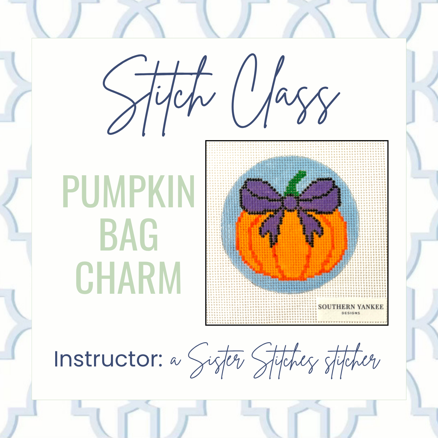 Pumpkin Bag Charm Stitch Class