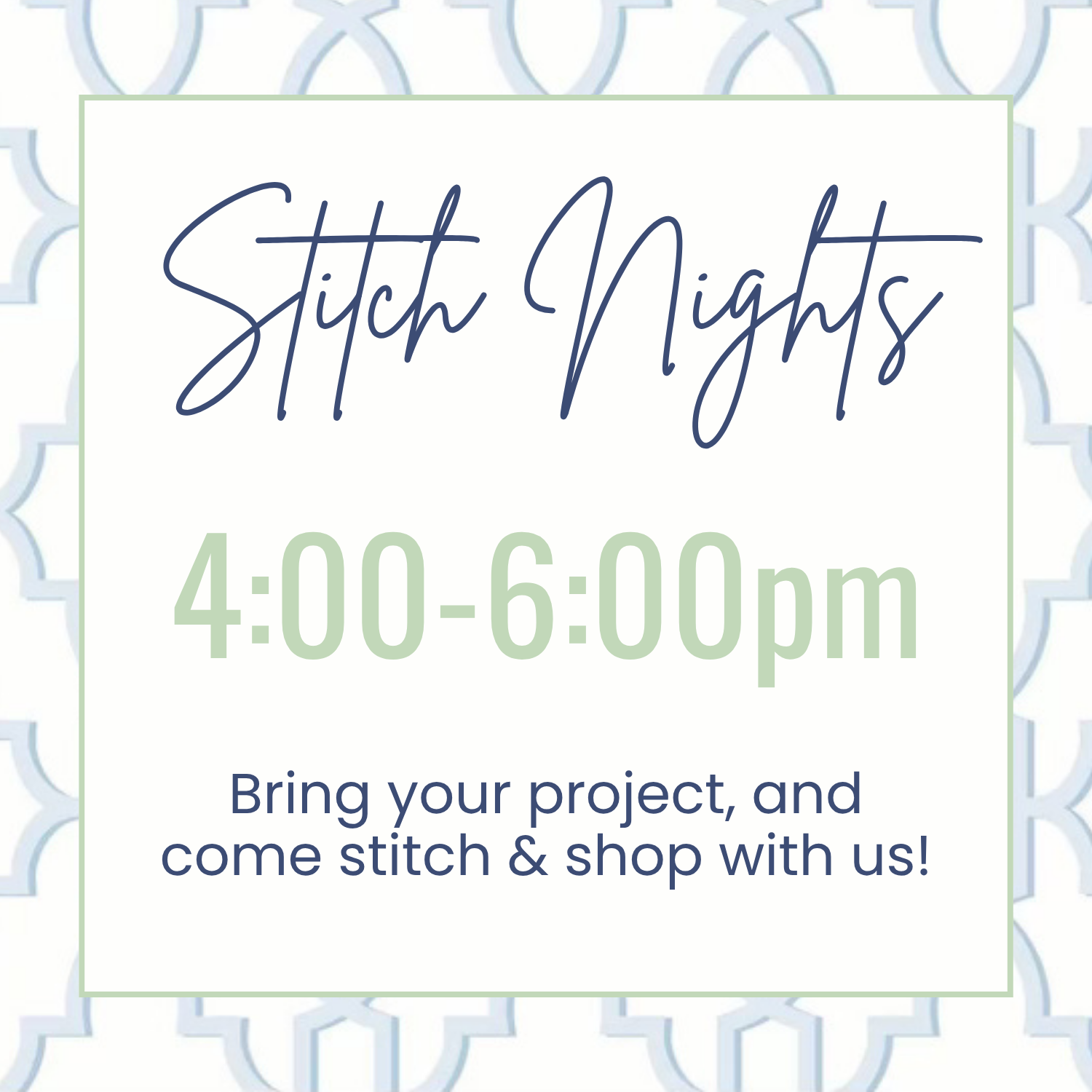 Stitch Night 10/8