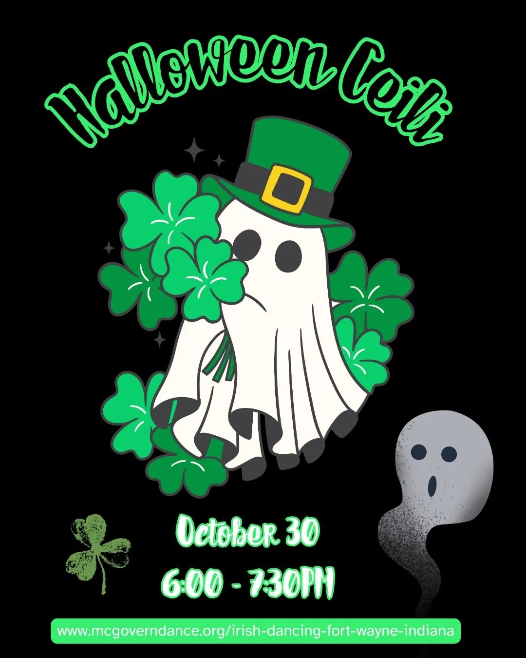 👻 Celebrate Halloween in Fort Wayne IN with a bit of Irish magic!
Join us for a Free Halloween Ceili Night — an evening of easy Irish dancing, music, and laughter for all ages.
No experience needed, just bring your energy (and maybe your costu