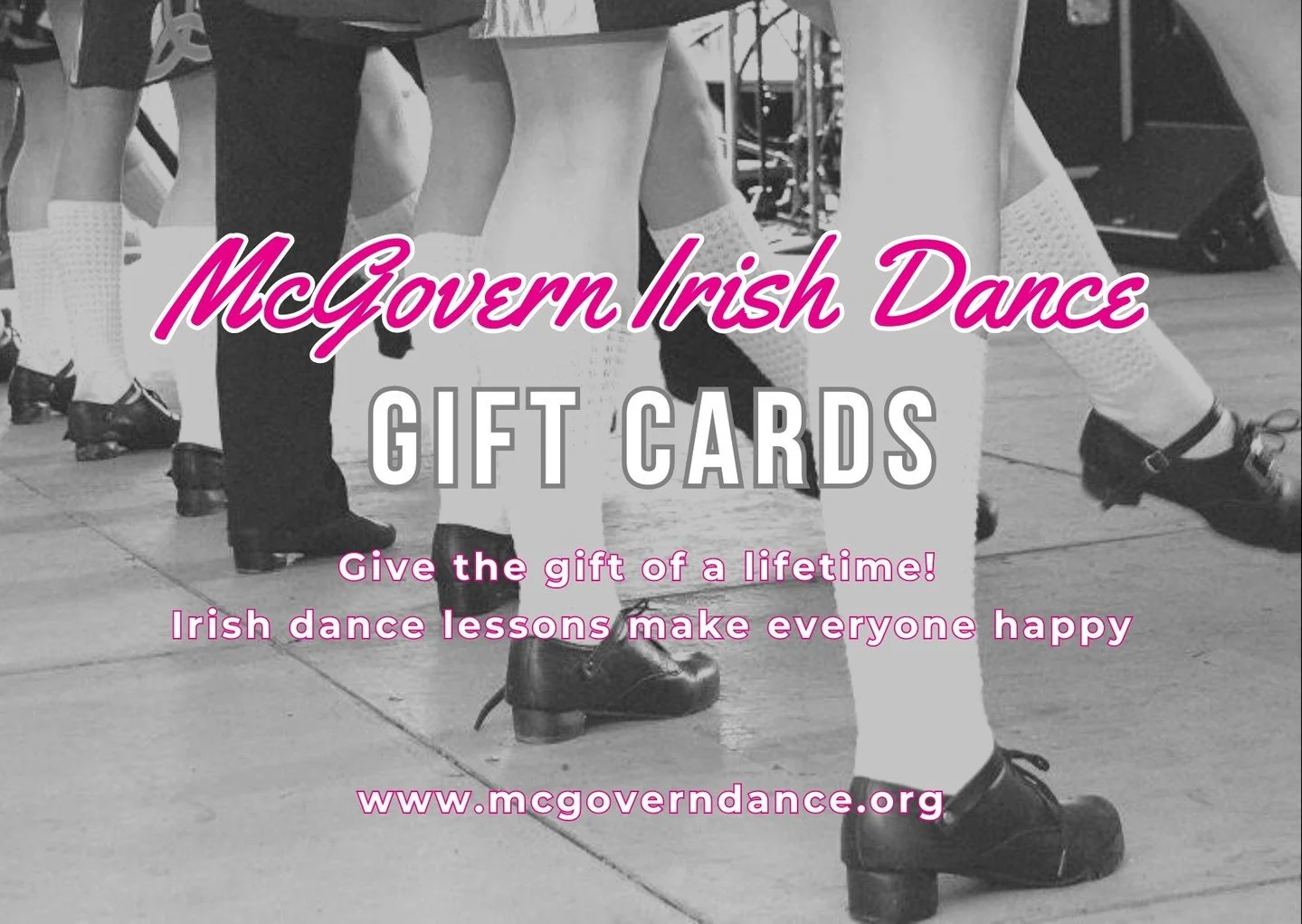 Give the gift that keeps them dancing! Gift Cards for tuition, workshops, privates, intro classes. Link to buy.
https://www.mcgoverndance.org/fanshop/p/irishdancegiftcard

#GiveTheGiftOfDance #McGovernIrishDance #IrishDanceLife #DanceGift
#HolidayGif