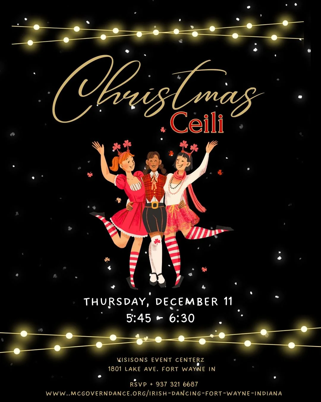 ✨ Join Us for Our Christmas Ceili! ✨ Kick off the holiday season with music, dancing, and festive fun at our Fort Wayne studio! All are welcome&mdash;bring your friends, your family, and your Christmas spirit. 🎄💃🕺 Free and open to the public!

📅 