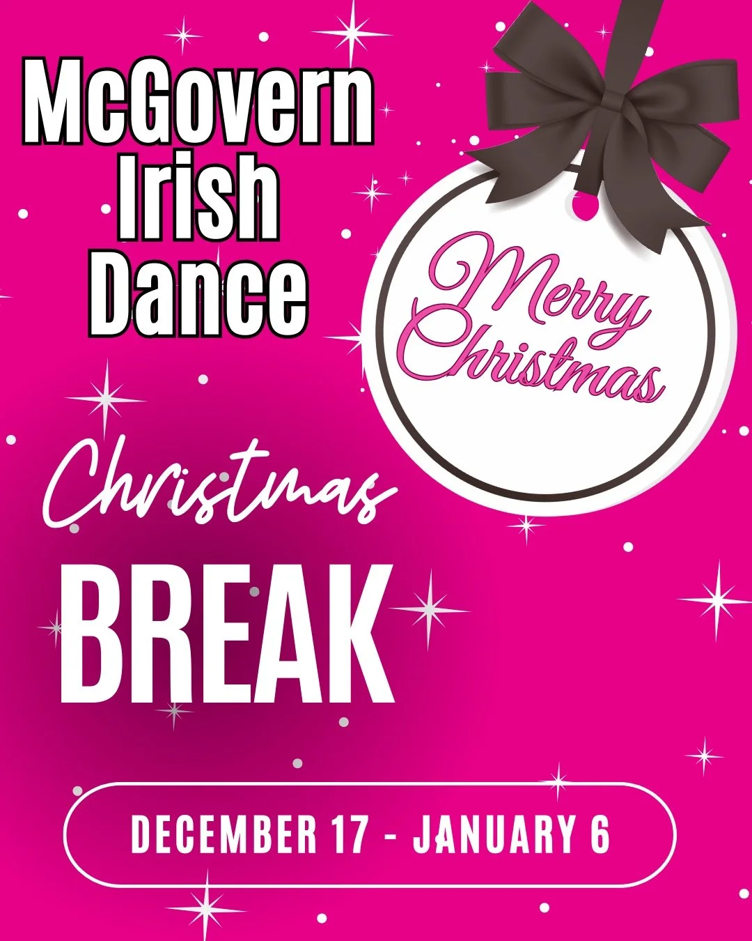 🎄✨ We&rsquo;re Heading Into Christmas Break! ✨🎄

McGovern Irish Dance studios are officially on Christmas Break as we celebrate the season with our dancers and families. 💚

This time of year is all about joy, rest, and making memories &mdash; and 