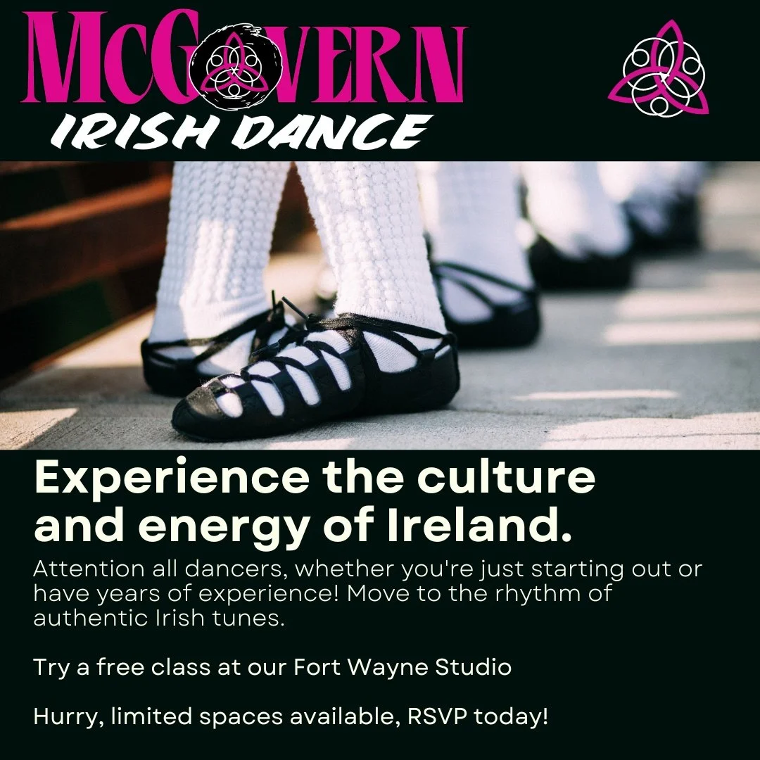 🎉 Fort Wayne &mdash; come dance with us! 🇮🇪💃

We&rsquo;re hosting a FREE Irish dance trial class on January 29 at our Fort Wayne studio, and we&rsquo;d love to welcome your dancer!
Perfect for kids who want to try something fun, energetic, and co