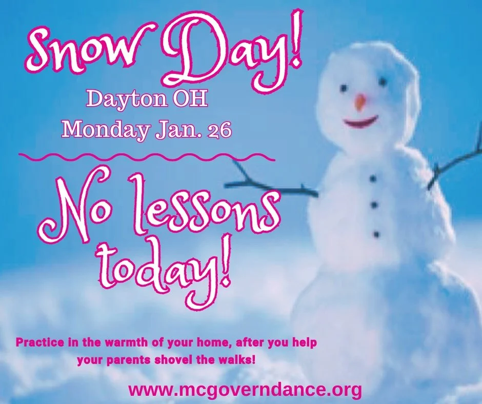 Hi McGovern families! Just a friendly heads up&mdash;there won&rsquo;t be any classes happening today at our Dayton studio for both McGovern Irish Dance and McGovern Mini Jigs. Take this opportunity to relax and enjoy your day! If you need any info o