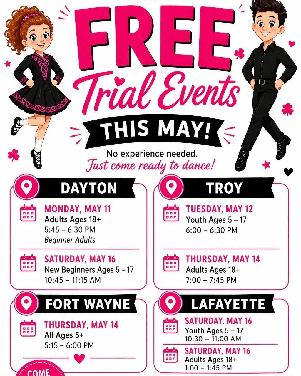 ✨ Ready to try Irish dance? Your moment is here ✨

Join us for FREE trial classes at McGovern Irish Dance&mdash;no experience needed, just come ready to have fun, move, and try something new 💃🕺

We&rsquo;ve got options for kids and adults across al