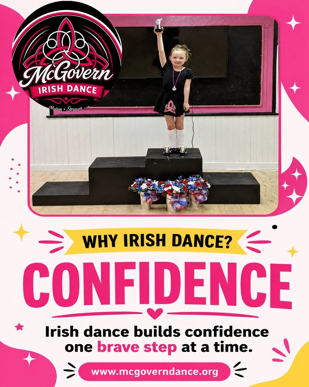 Confidence doesn&rsquo;t begin with a trophy.

It begins with walking into class for the first time. Trying a new step. Making a mistake and trying again. Performing even when you feel a little nervous.

Irish dance builds confidence one brave step a