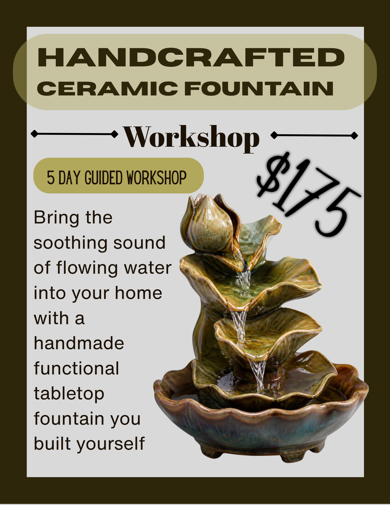 Handcrafted Water Fountain Sculpture