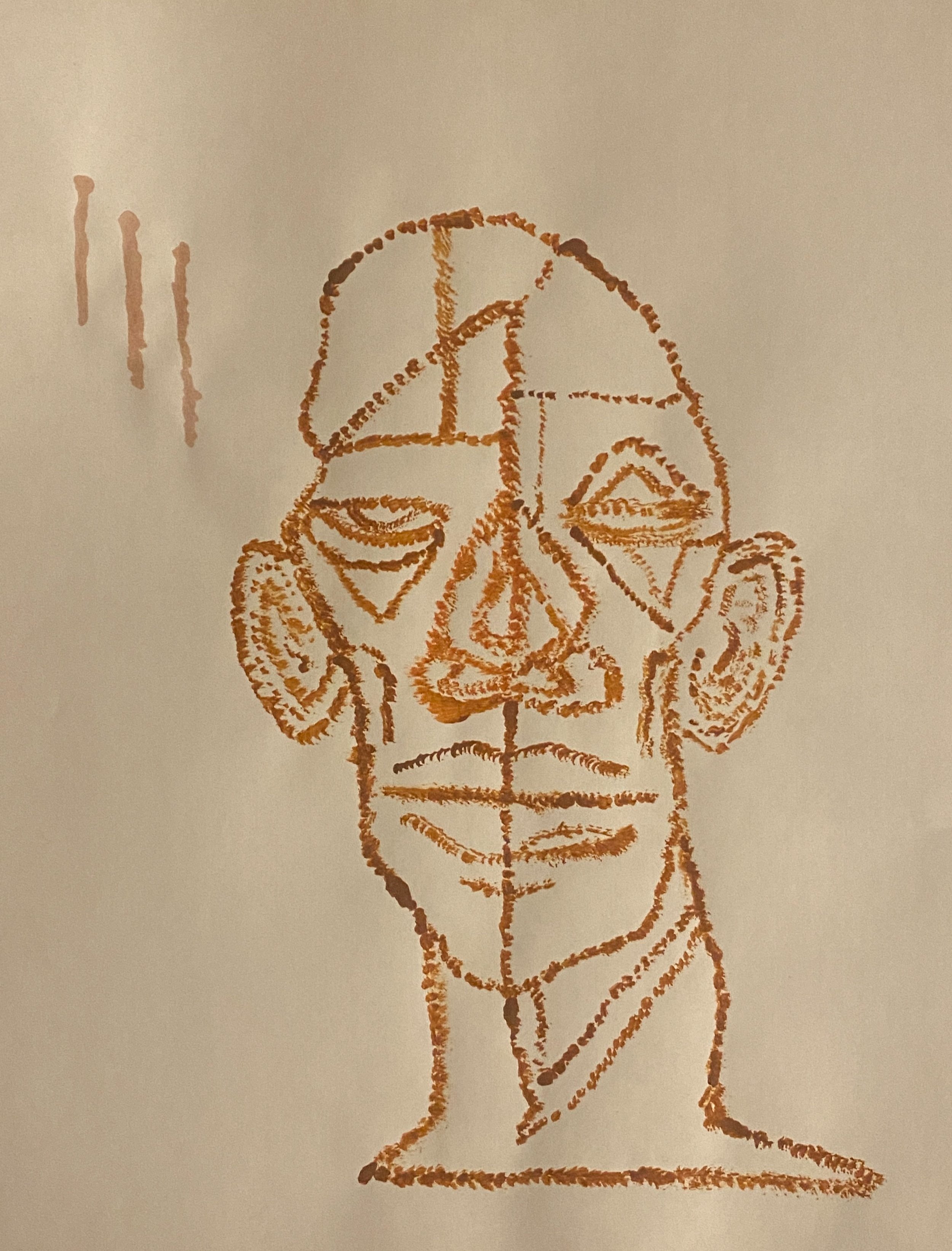 "3", Acrylic on white paper, 2024