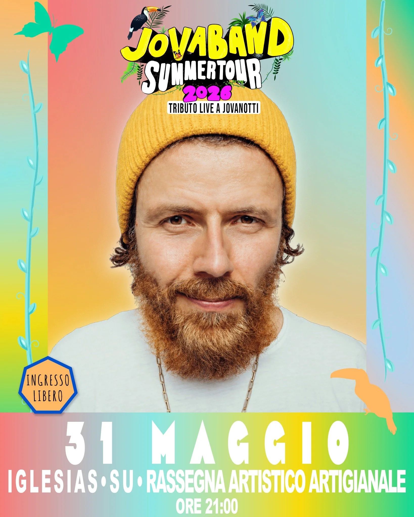 Si riparte! Prima tappa ufficiale: SARDEGNA! 🌴☀️
Il 31 Maggio il Jovaband Summer Tour 2026 atterra a Iglesias (SU) per la Rassegna Artistico Artigianale.
Siete pronti a ballare su? 🔥
📍 31 Maggio &mdash; Iglesias (SU)
⏰ Ore 21:00
🎫 Ingresso Libero
