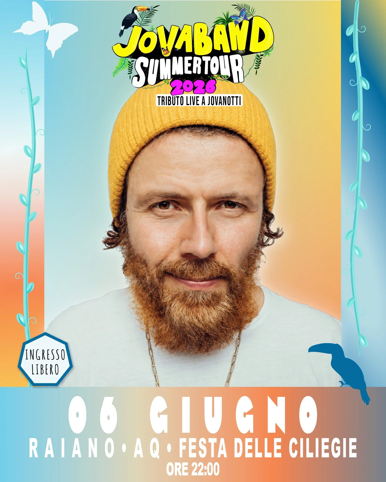 Prossima fermata: ABRUZZO! 🍒⚡
Il 6 Giugno il Jovaband Summer Tour 2026 atterra a Raiano (AQ) per la Festa delle Ciliegie!
Pronti a cantare a squarciagola sotto le stelle! ✨
📍 6 Giugno &mdash; Raiano (AQ)
⏰ Ore 22:00
🎫 Ingresso Libero
.
.
#Jovaband
