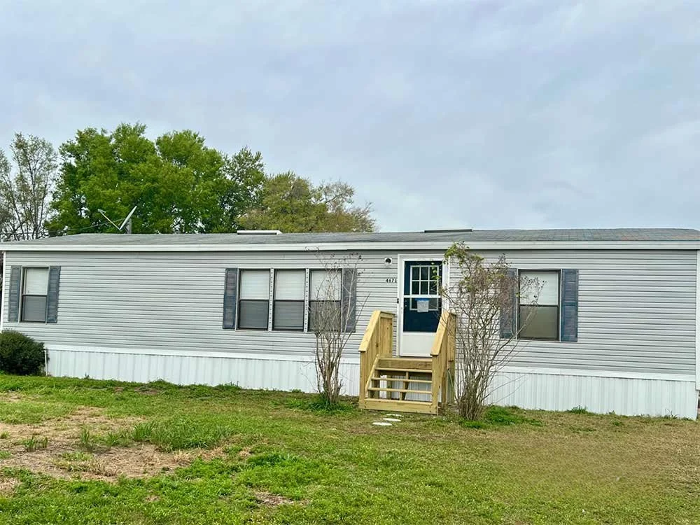 Gray mobile home located on Turner Road