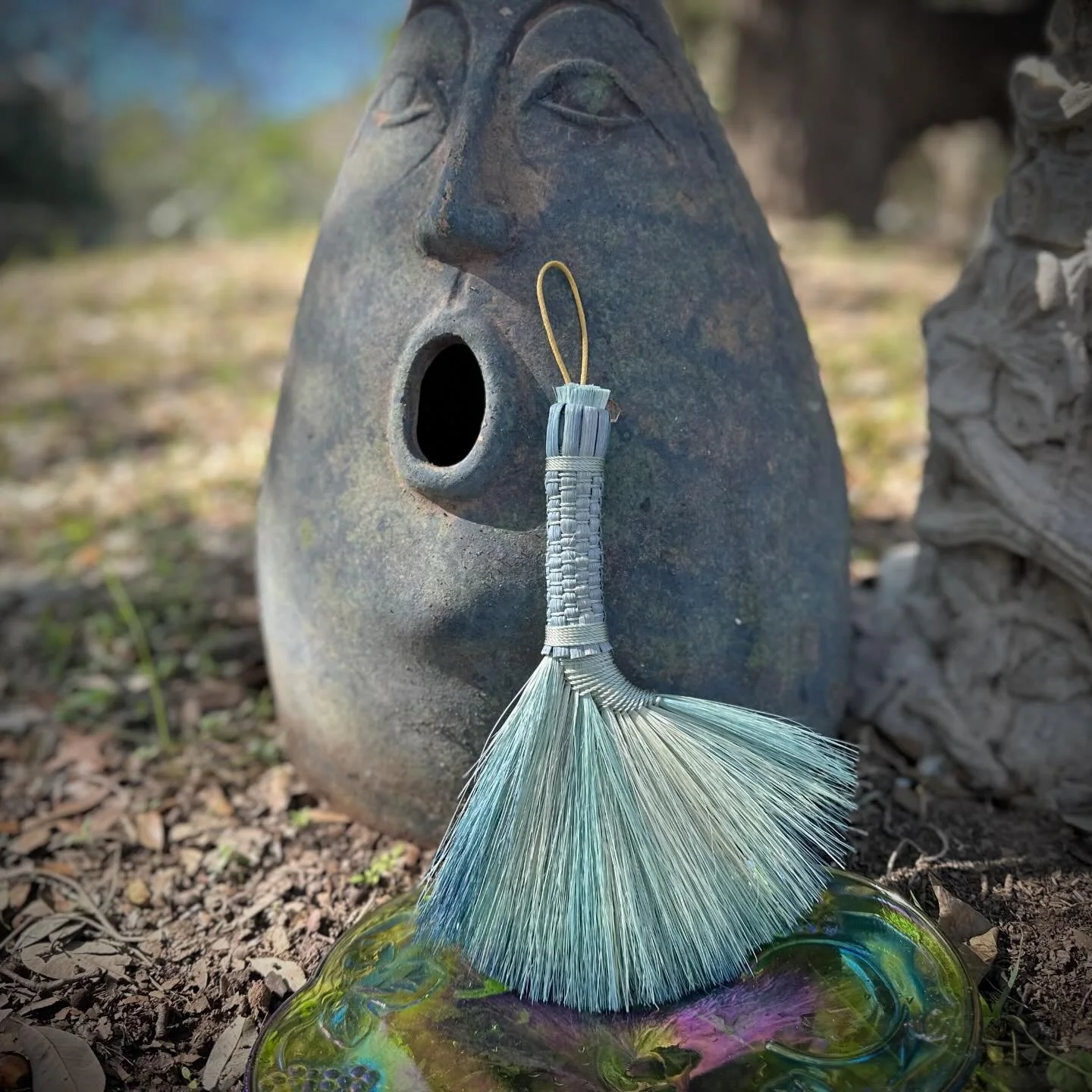 So many new faces here. Thank you 💙

Let&rsquo;s do a GIVEAWAY of one of my newer designs - The Moon Whisk. 

I created this design during the Full Moon in January. It is made of Ixtle fiber, which I dyed in my beloved Indigo vat. The Moon Whisk is 