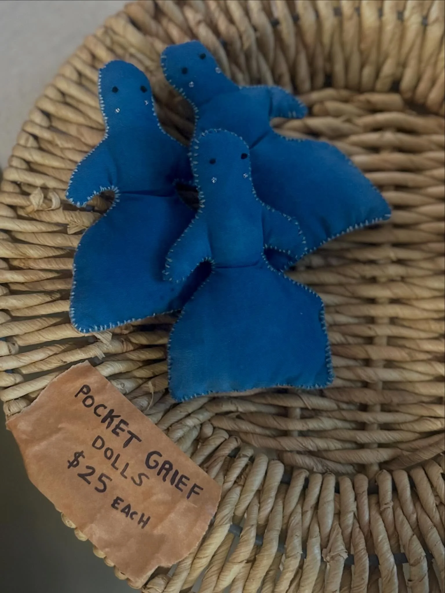 I felt kind of weird bringing the Pocket Grief Dolls with me to a public market, but they have been SO popular. Having them with me has opened conversation and connection with others about their experiences with grief and mourning. When we share the 