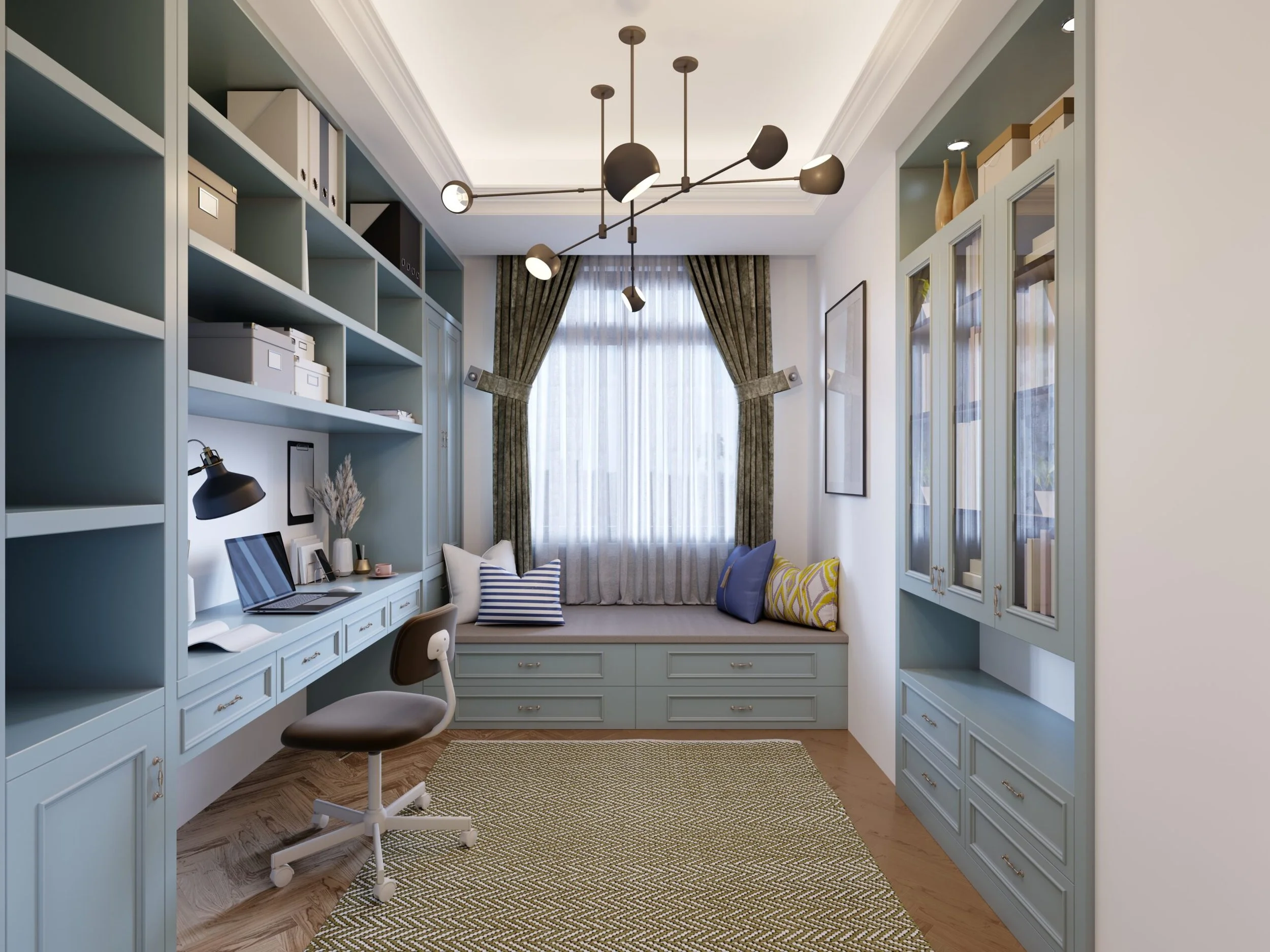 Window bench with storage.