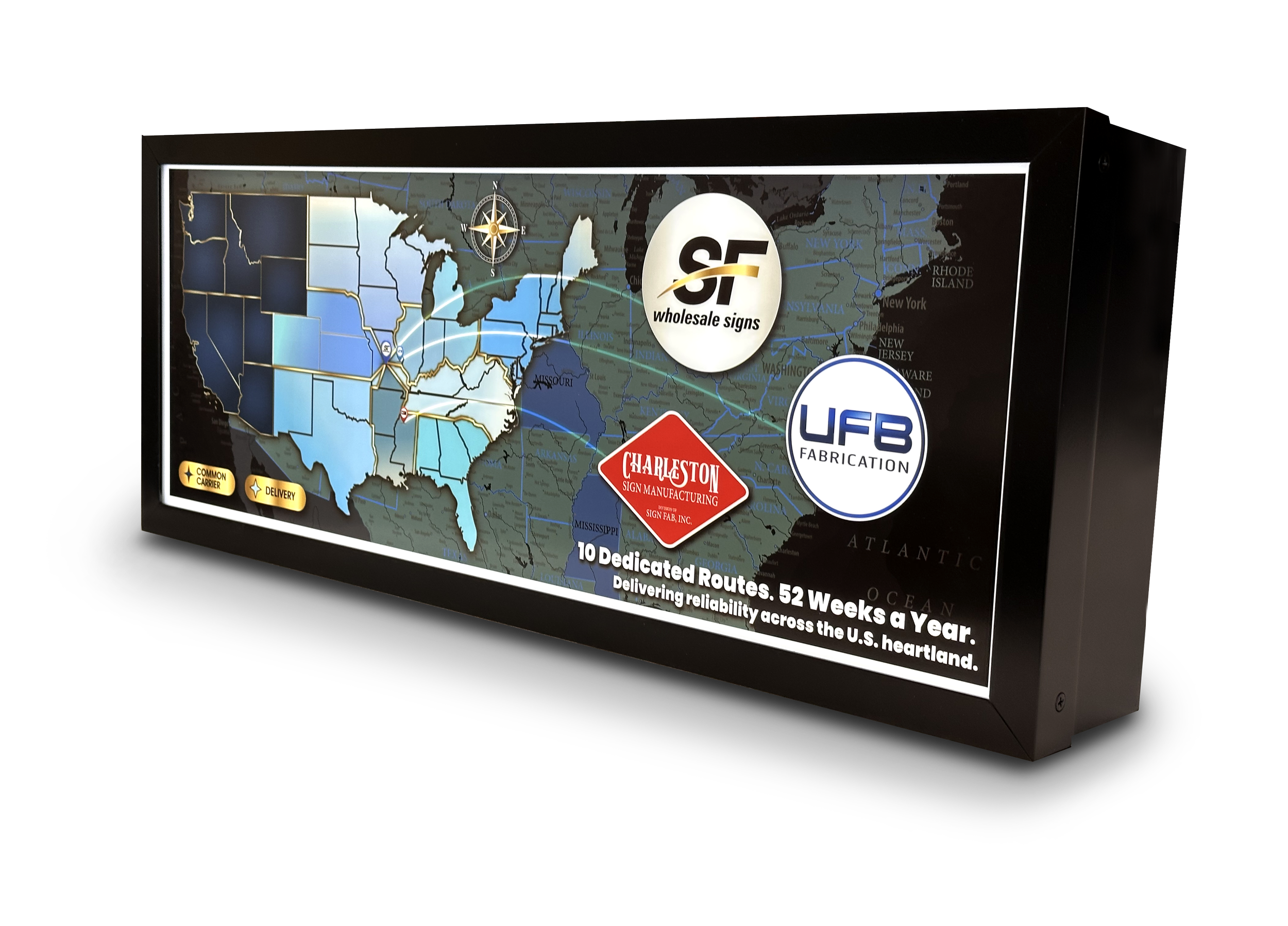 UFB VIP illuminated sign cabinet