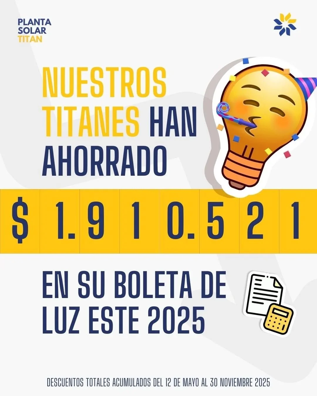 Este a&ntilde;o no solo cerramos con balances y celebraciones: cerramos con alivio real en los bolsillos 💚⚡

☀️ Detr&aacute;s de cada peso ahorrado hay decisiones conscientes, confianza en un modelo distinto y una comunidad que crey&oacute; que la e