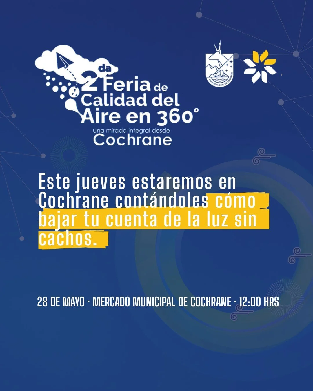 Este jueves estaremos en Cochrane ☀️

TITAN ser&aacute; parte de la 2&ordf; Feria de Calidad del Aire en 360&deg;, una jornada abierta a la comunidad que busca sensibilizar sobre la contaminaci&oacute;n atmosf&eacute;rica y promover soluciones para u