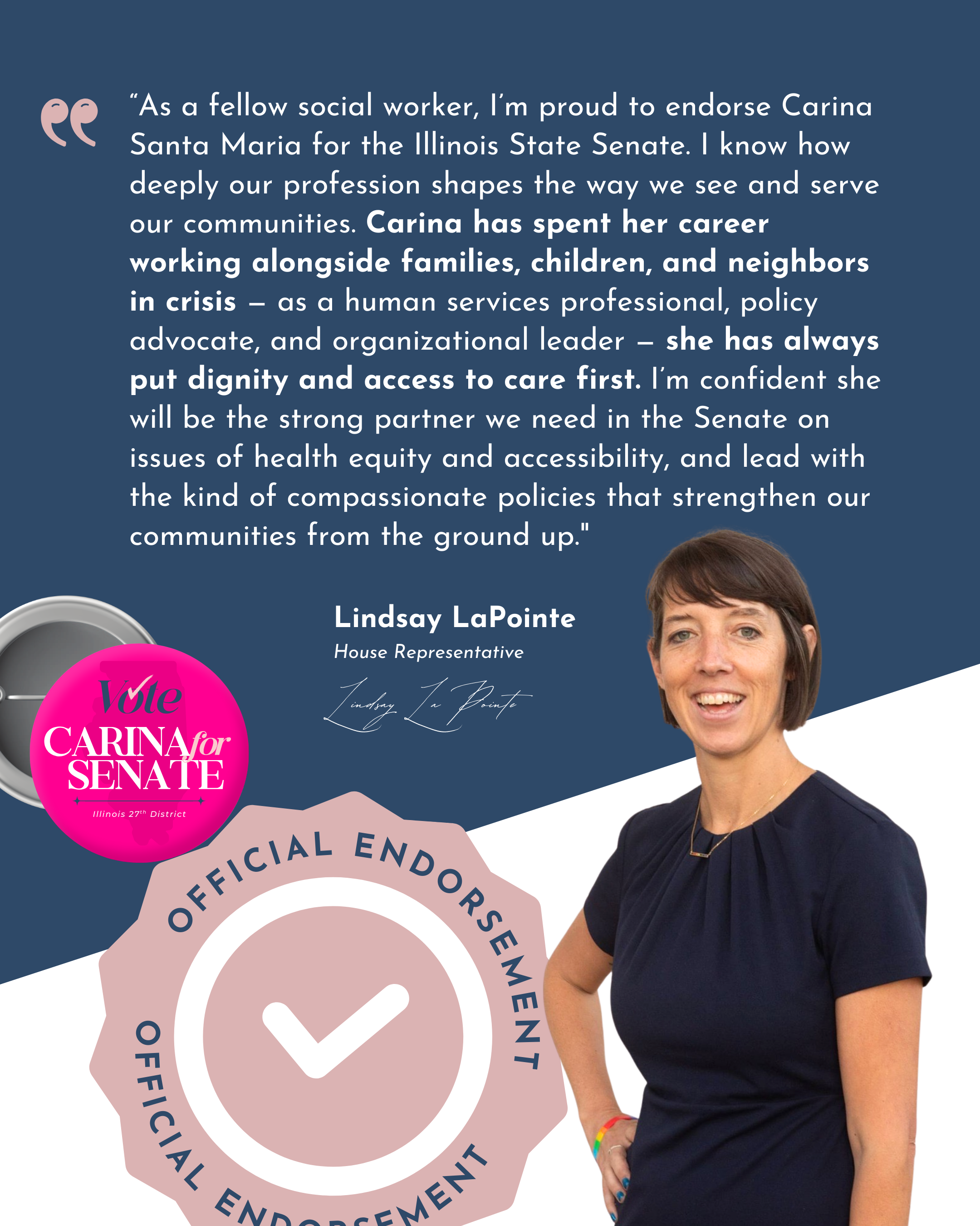 Officially Endorsed by House Representative Lindsay LaPointe