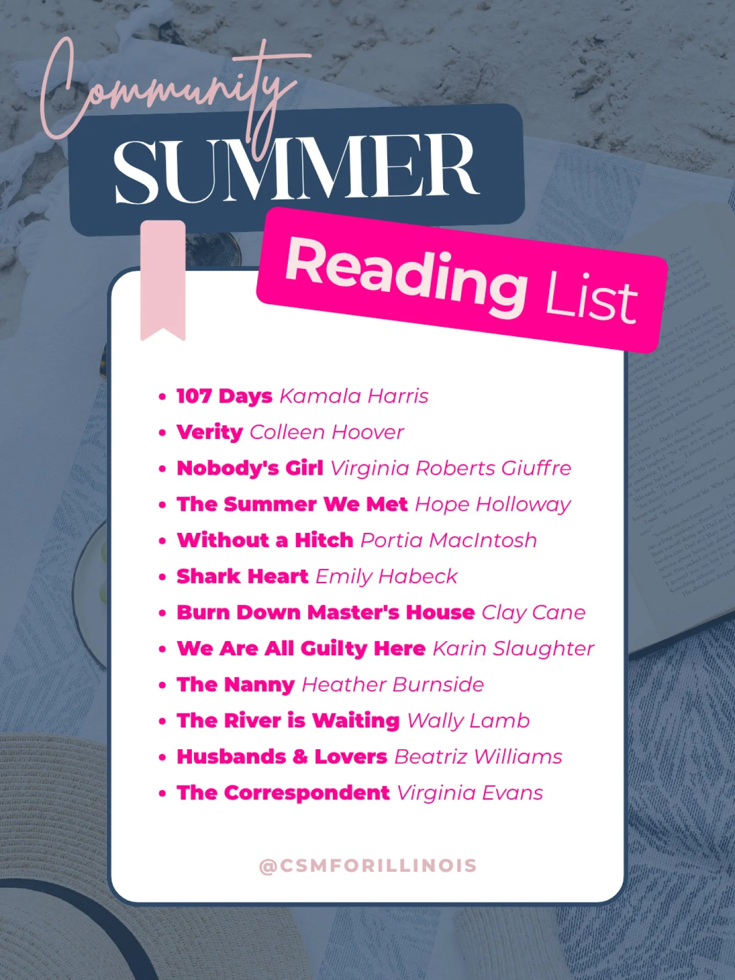 I asked what you were reading this summer, and the replies did not disappoint. Kamala Harris's 107 Days next to a Colleen Hoover page-turner. A Wally Lamb novel next to a beach romance you couldn't put down. Thrillers, memoirs, the book someone's bee