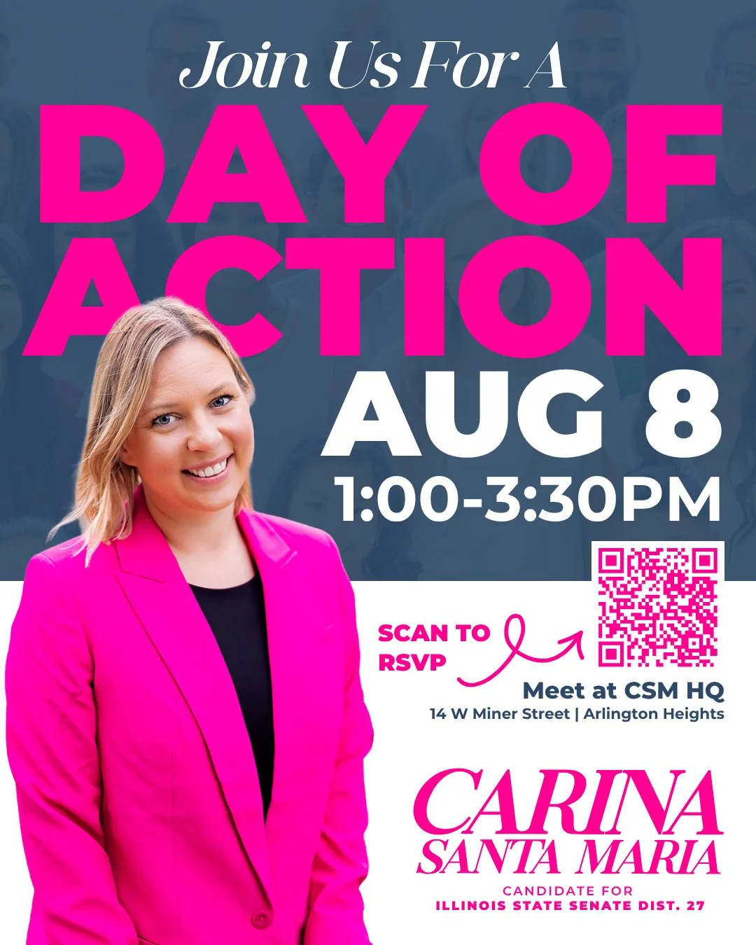 This campaign has always been about showing up, and on August 8 I'd love for you to show up with us. 

Our team is heading out into District 27 to knock on doors and talk with neighbors about what actually matters to them: affordability, safety, scho