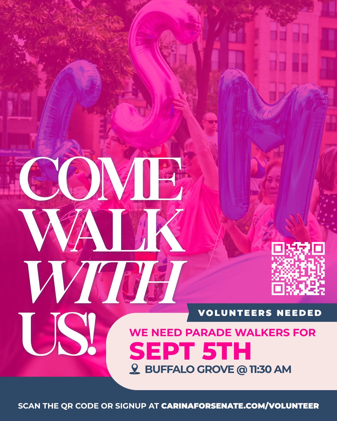 Buffalo Grove Days is one of my favorite weekends of the year, and this year I want a crowd walking with me.

We're marching with the Wheeling Democrats in the parade. Meet us at 11:00 near the Thompson Boulevard and Buffalo Grove Road intersection, 