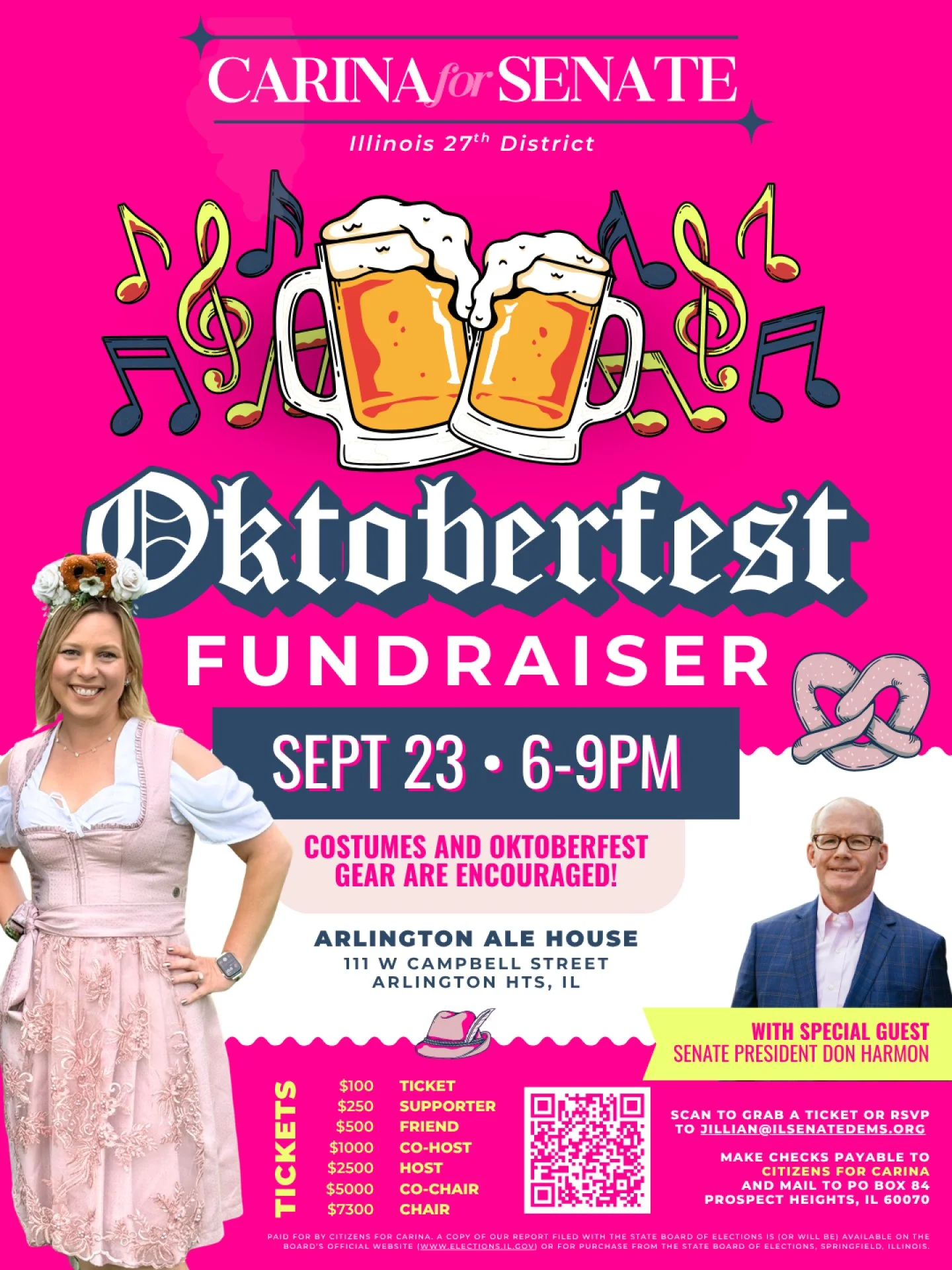 I own like 10 dirndls. Felt important to share 🤪

September 23rd we're throwing an Oktoberfest fundraiser at Arlington Ale House in Arlington Heights, 6 to 9pm, with Senate President Don Harmon joining us as our special guest. Costumes and Oktoberfe
