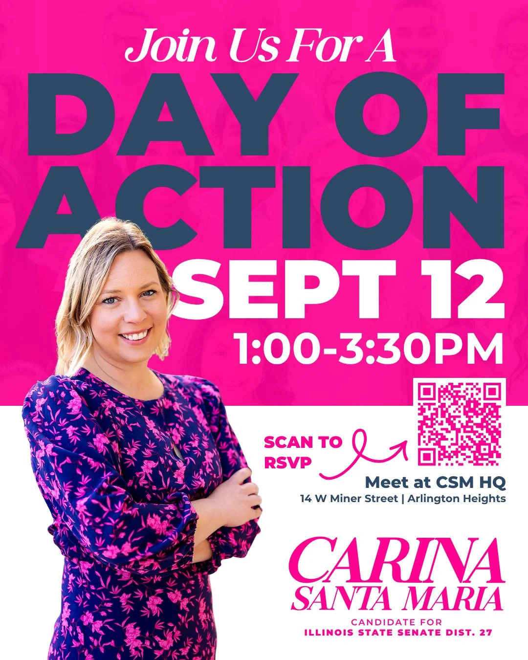 We've always been about showing up, and this weekend I'd love for you to show up with us.

Our team is heading out into District 27 to knock on doors and talk with neighbors about what actually matters to them: affordability, safety, schools, and hav