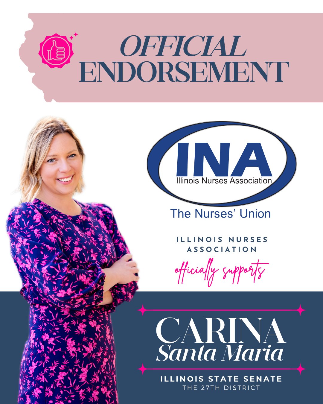 I&rsquo;m proud and deeply honored to receive the endorsement of the Illinois Nurses Association @inaaction for State Senate in the 27th District.

Nurses are on the front lines of our healthcare system every single day. They see firsthand where our 