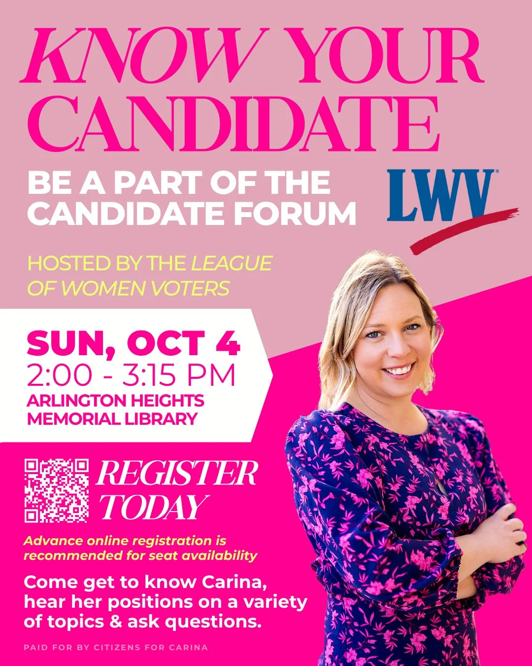 In social work, the most important part of the job is listening to the people in front of you, not assuming you already know what they need. I think campaigns should work the same way.

So this Sunday, I'll be at the Arlington Heights Memorial Librar