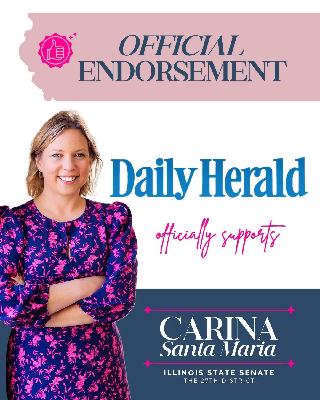 Grateful to the Daily Herald for their endorsement in the race for Illinois Senate District 27!

What means the most to me is their recognition of the experience I bring to this work. For more than 15 years, I've worked alongside children and familie