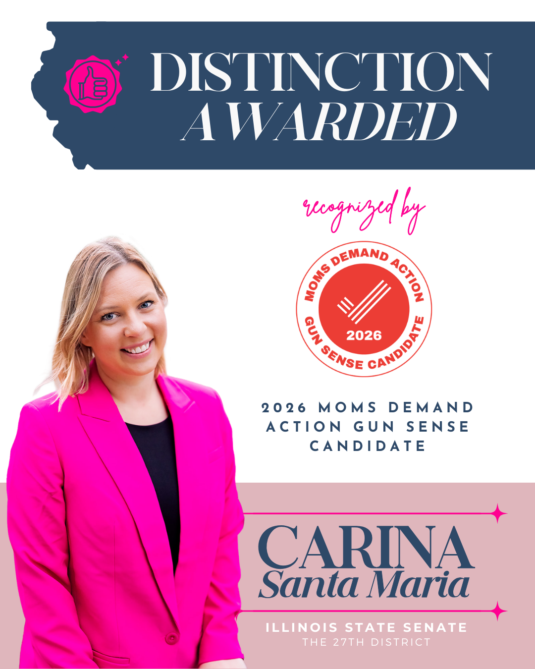 Recognized as a 2026 Gun Sense Candidate by Moms Demand Action