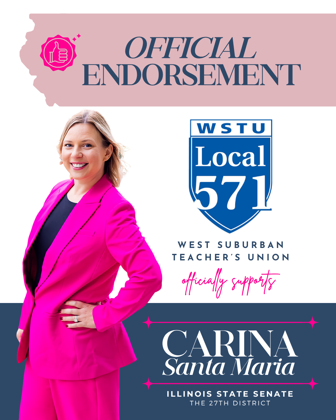 Officially Endorsed by the Western Suburban Teachers Union (Local 571)