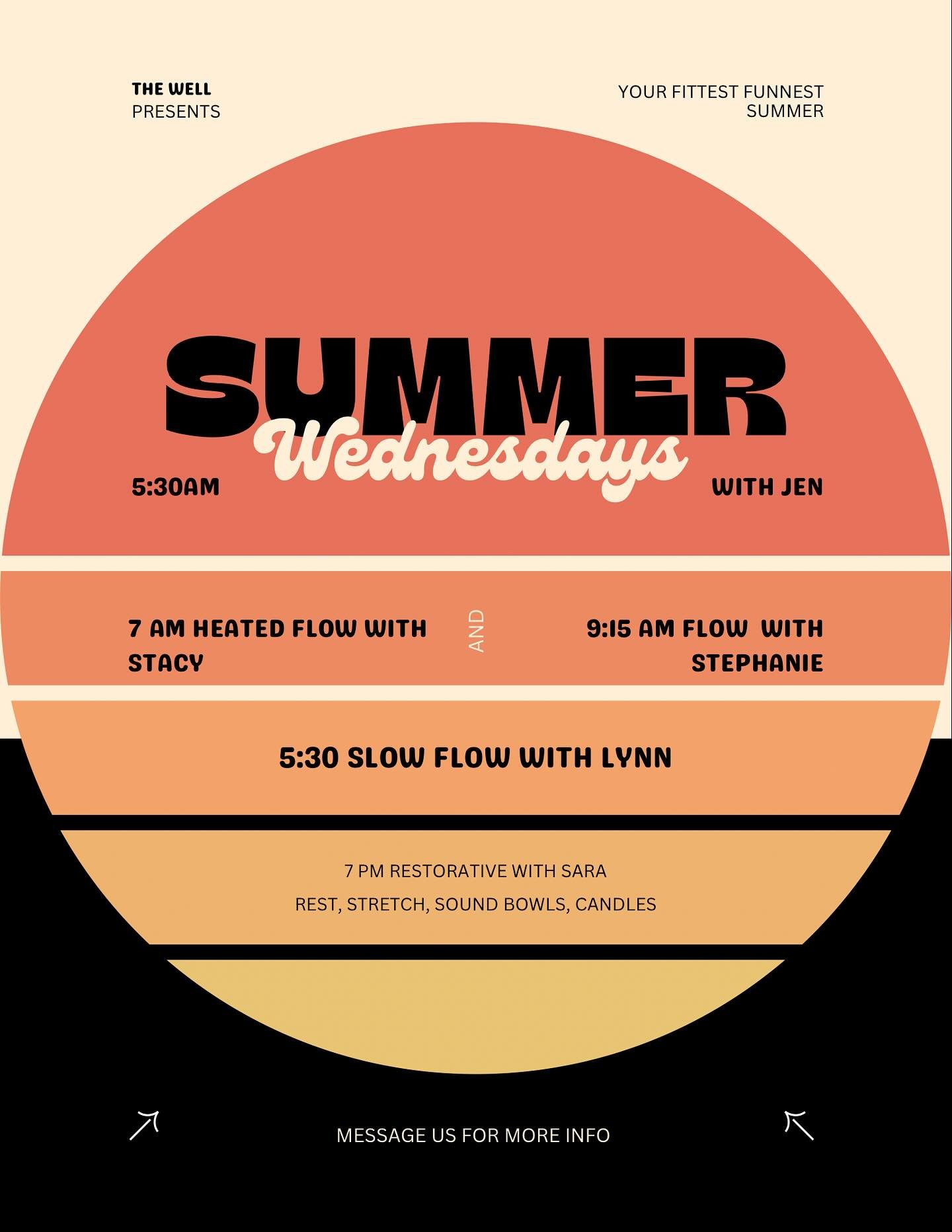 Leaving this right here for you to find your summer Wednesday fun 🤩 #thewellfrankfort #livewell #yoga