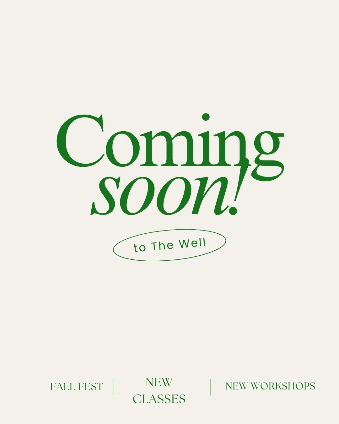 As we soak up August we are planning ahead for fall! The WELL is joining in on Frankfort Fall Fest this year taking advantage of our location right in the heart of it all! In the studio this September we are adding to our schedule with more of what y