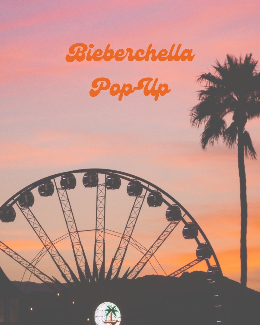 Bieberchella 🎶 Pop-Up (60 mins)
This Friday (4/10) @ 5 pm with Amanda

Kick off your weekend with a Justin Bieber pop up class set to all his biggest hits. This full body workout blends yoga, light weights, and simple cardio - just enough to move, s