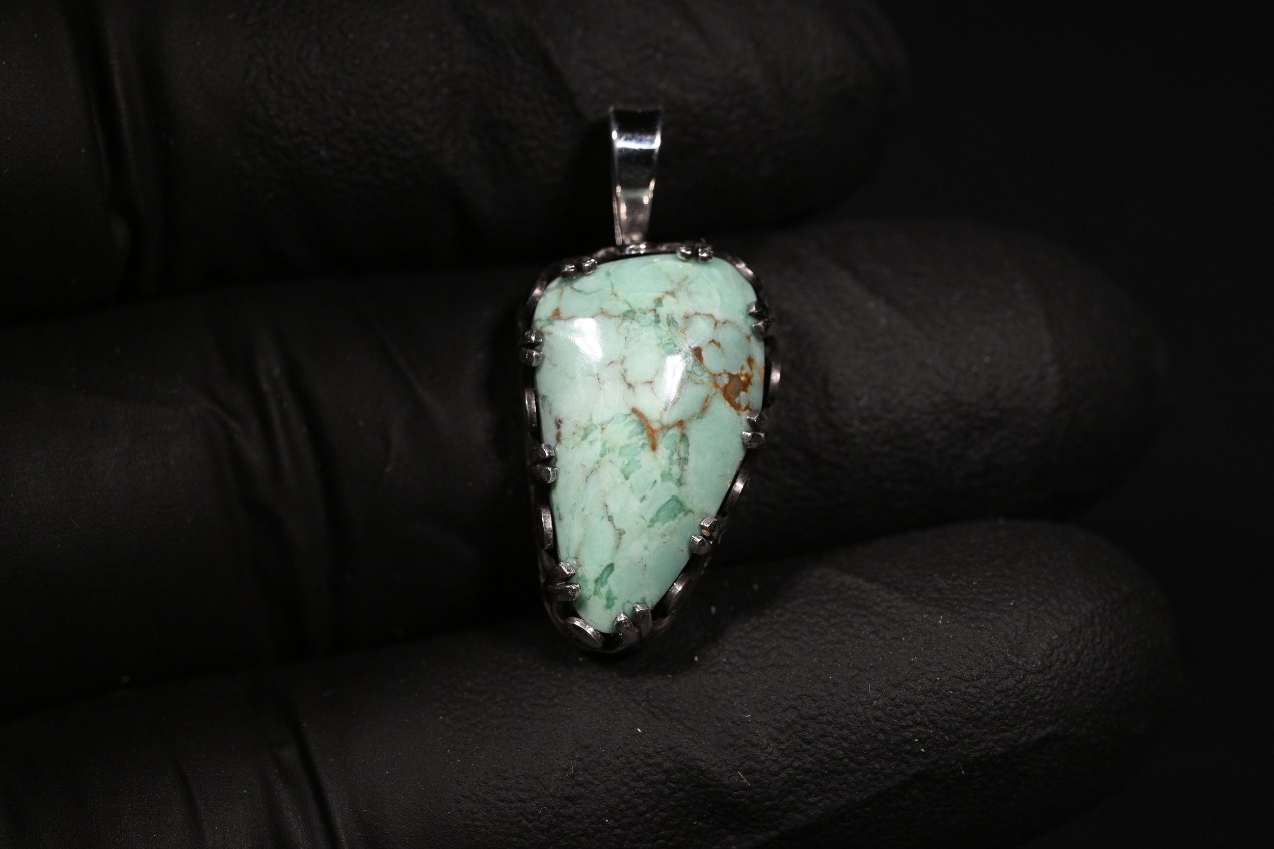 Variscite Silver Pendant Necklace