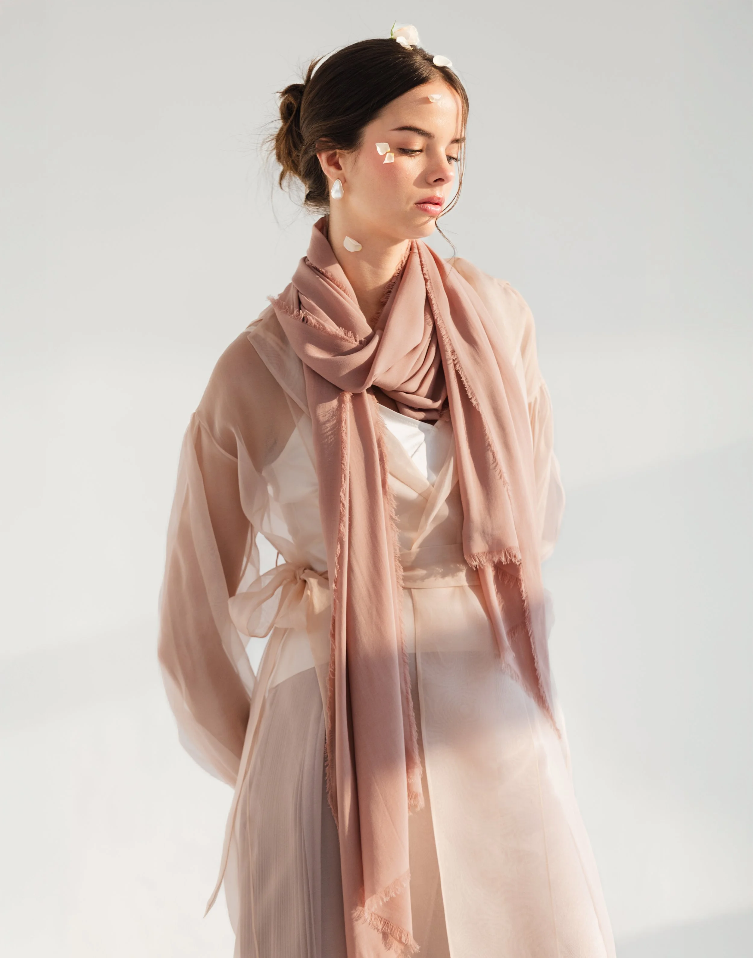 Rose Fiber Scarf - Vintage Rose by Helena Wang