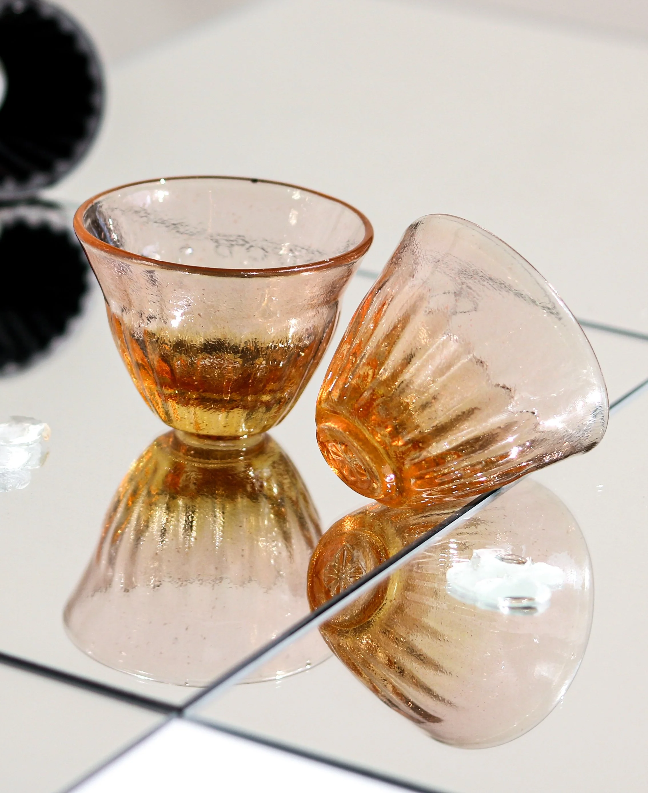 Pink Sake Cups by Soda Glass House