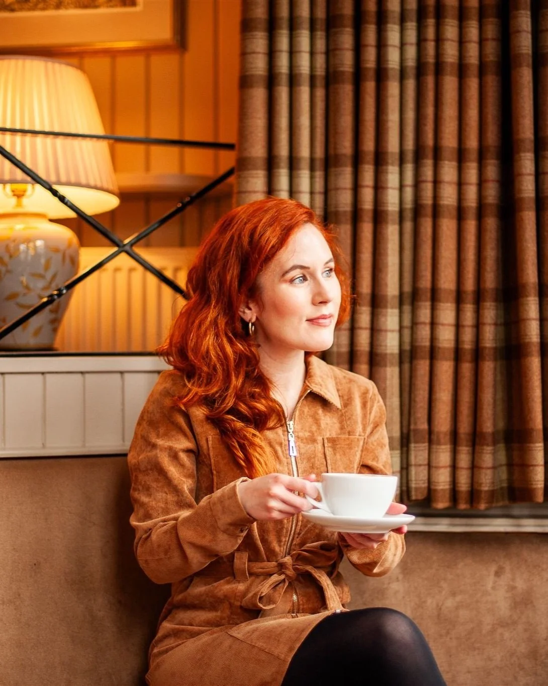 Francesca Flynn modelling for Ulbster Arms Hotel lifestyle shoot, 2024. Photography by Gavin Macqueen.