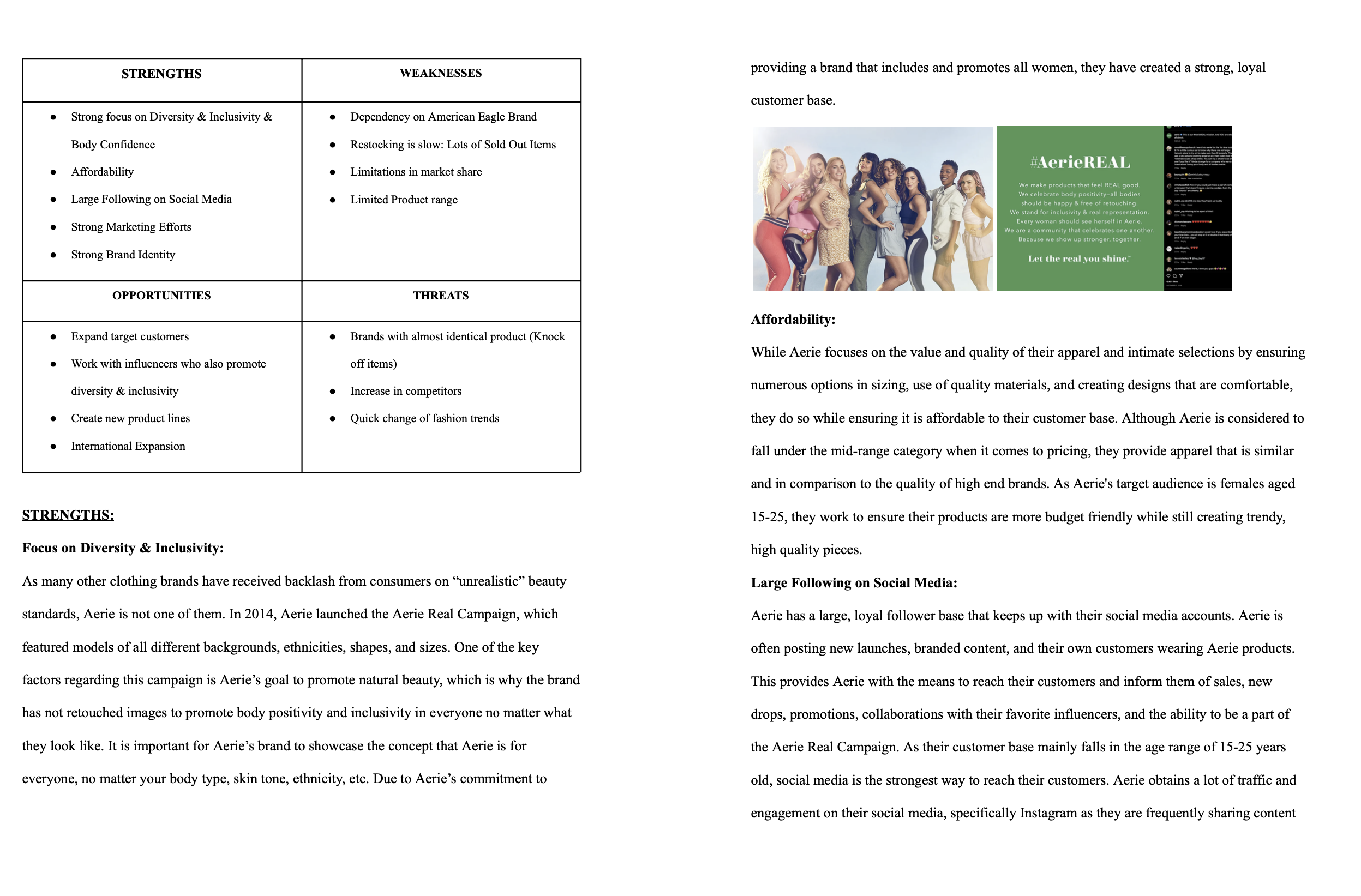Aerie Swot Analysis