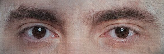 A photo of the eyes of a politician from their election campaign poster