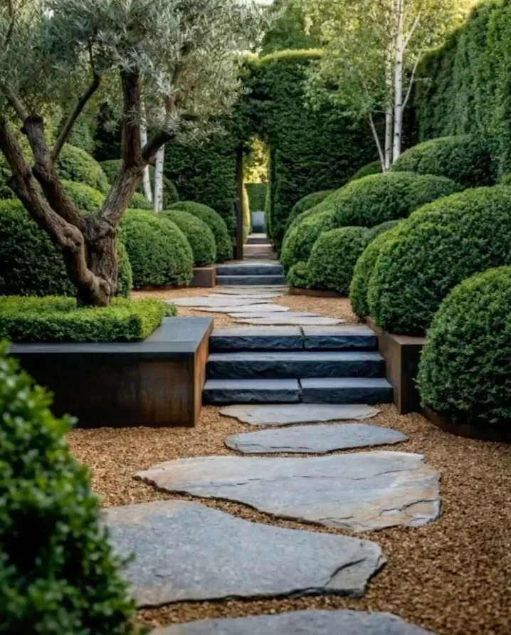I&rsquo;m captivated by the harmonious blending of the classical and contemporary motifs in this masterful design by @dutch_belgium_gardens in collaboration with @mekertuinen LOVE a sculpted bush!