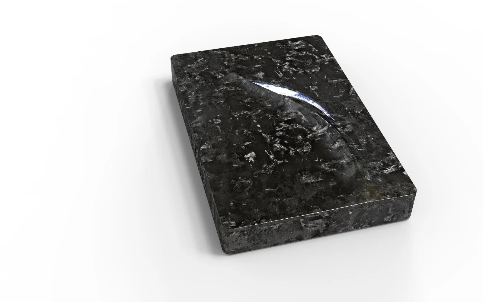 WAWO wallet closed, showing carbon fibre texture and leather trim detail