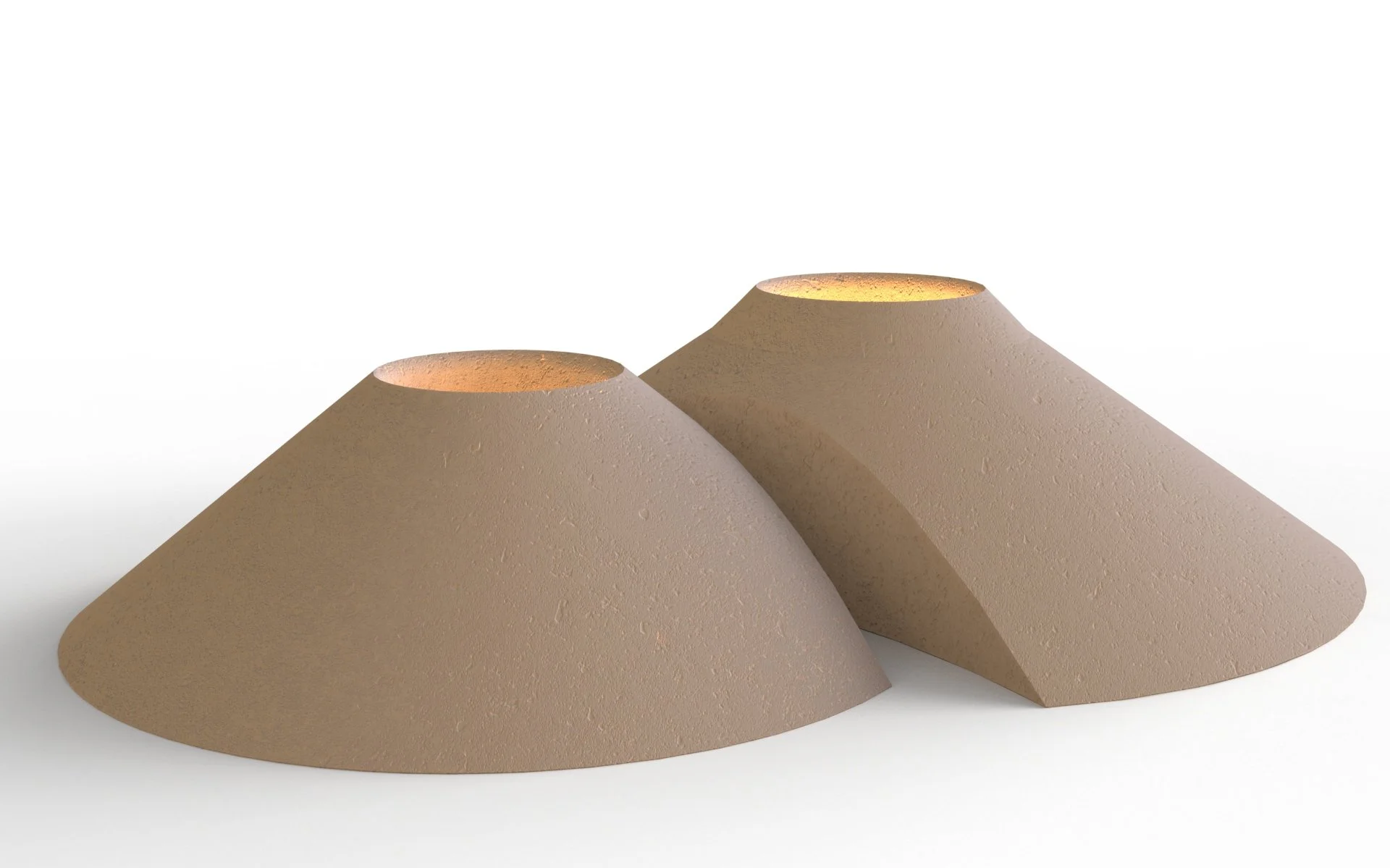 Somma Candle Holder casting dramatic shadows, inspired by volcanic energy and crafted in Design Napoli and Sulmondo.