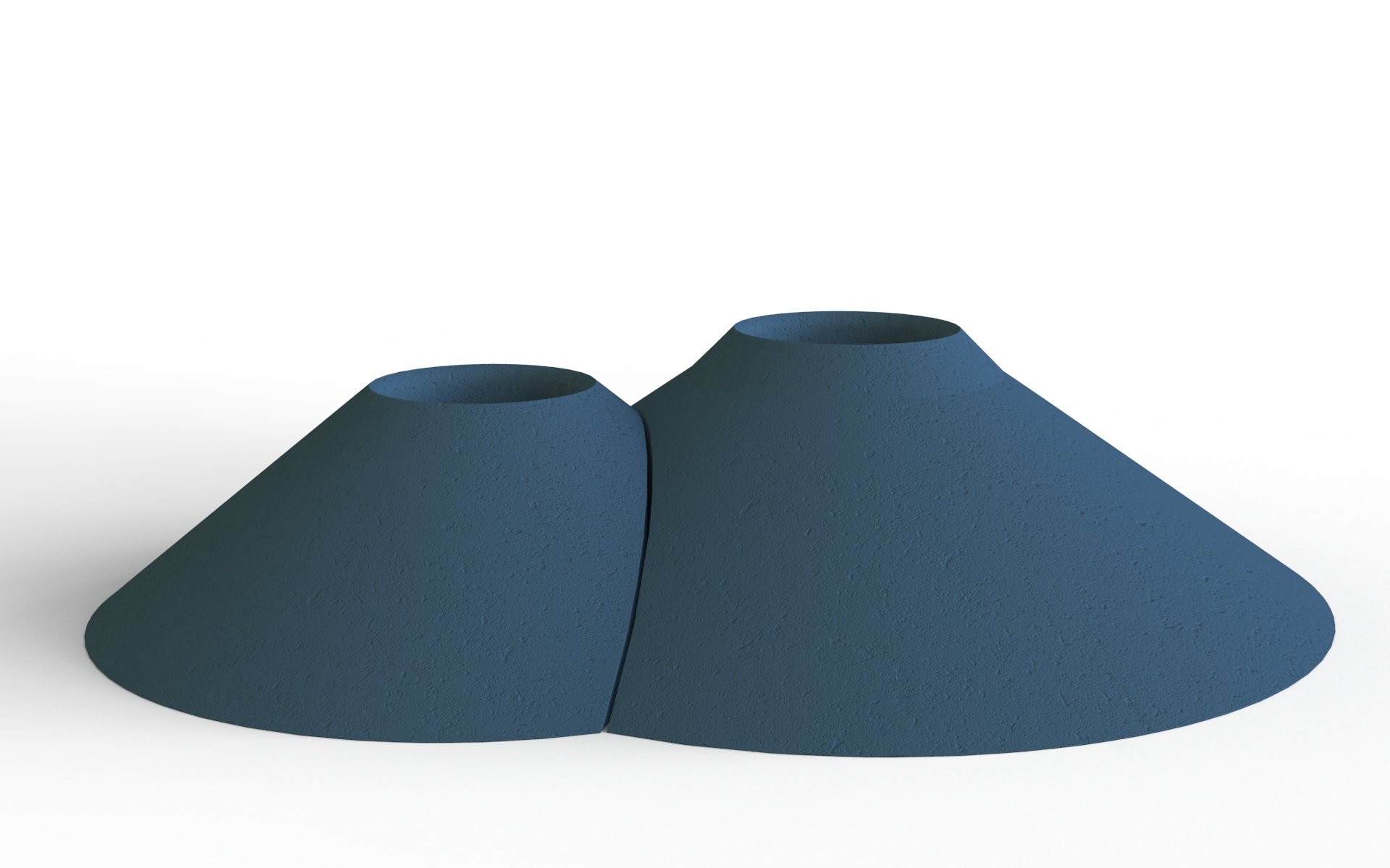 Somma Candle Holder in deep blue, capturing the essence of volcanic depths, a striking creation from Design Napoli and Design Sulmondo.