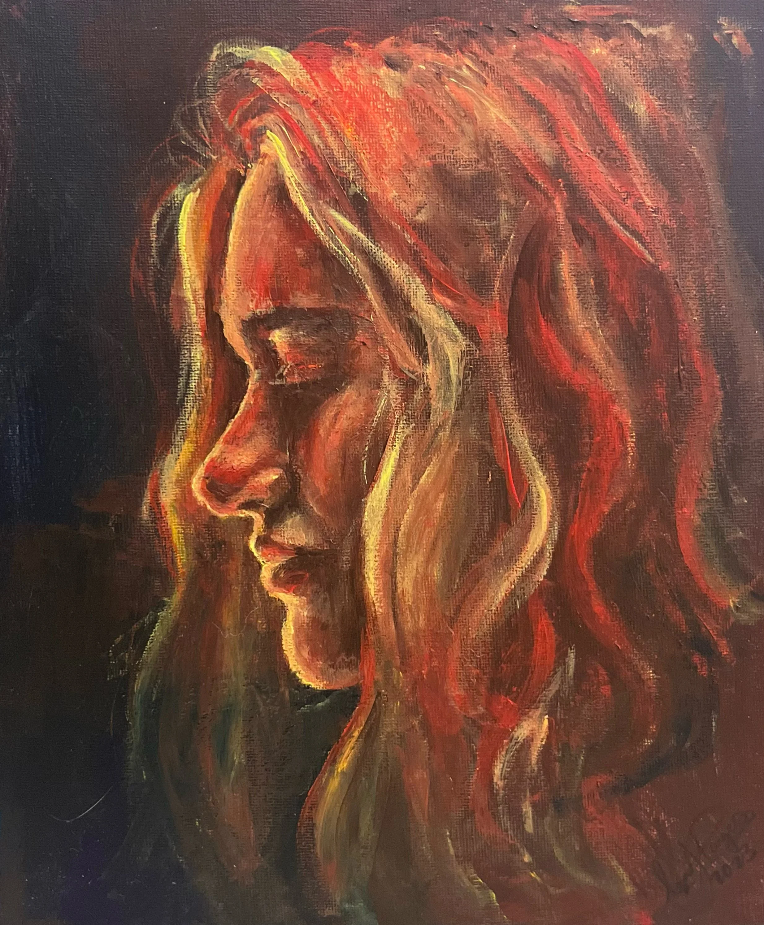 To Be Made of Fire, acrylic on canvas, 2023