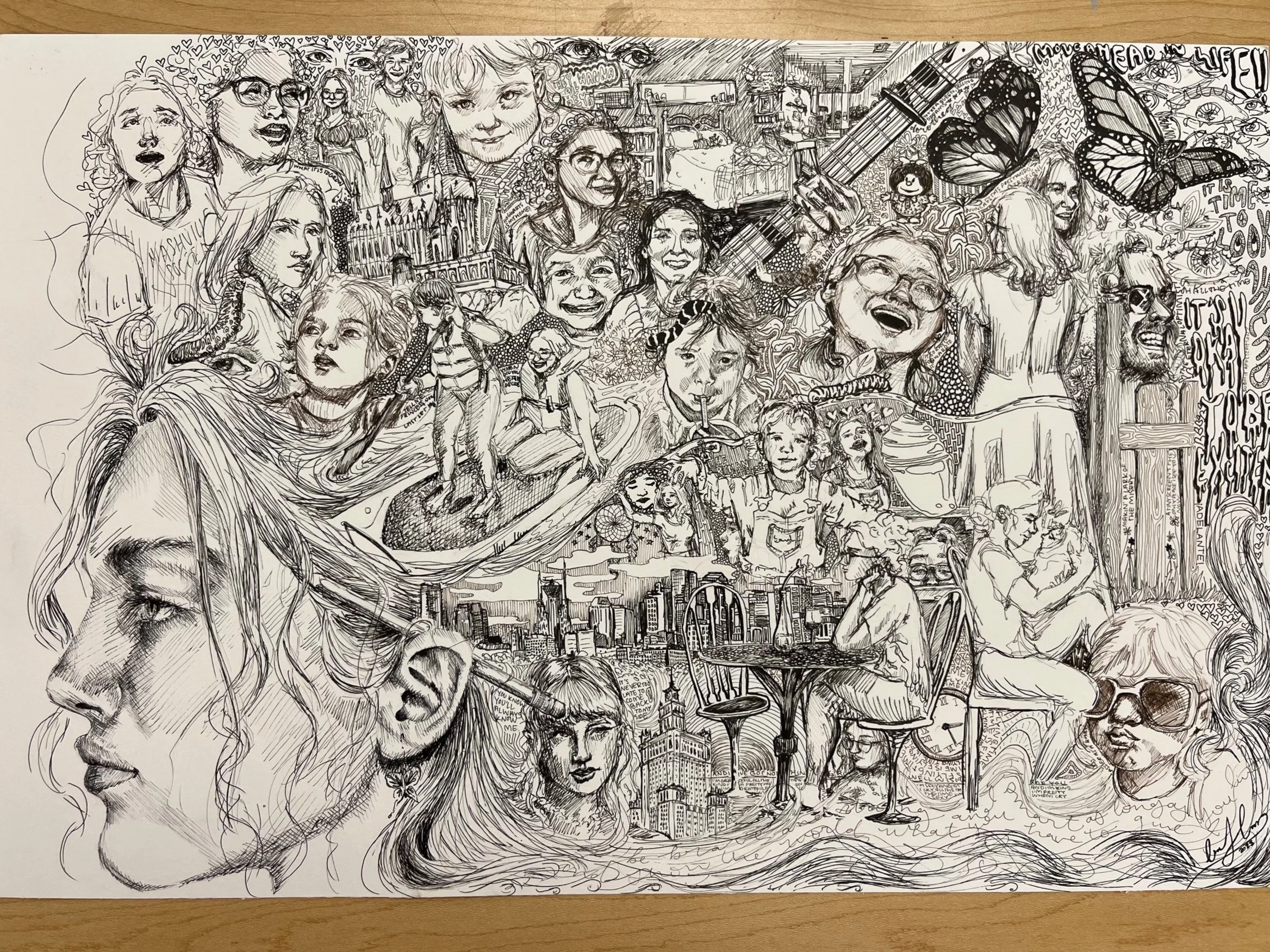 Spaces Inside of a Mind, ink on paper, 2023