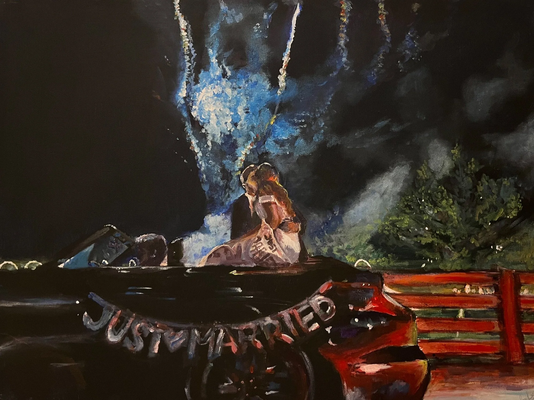 Fireworks, acrylic on canvas, 2024