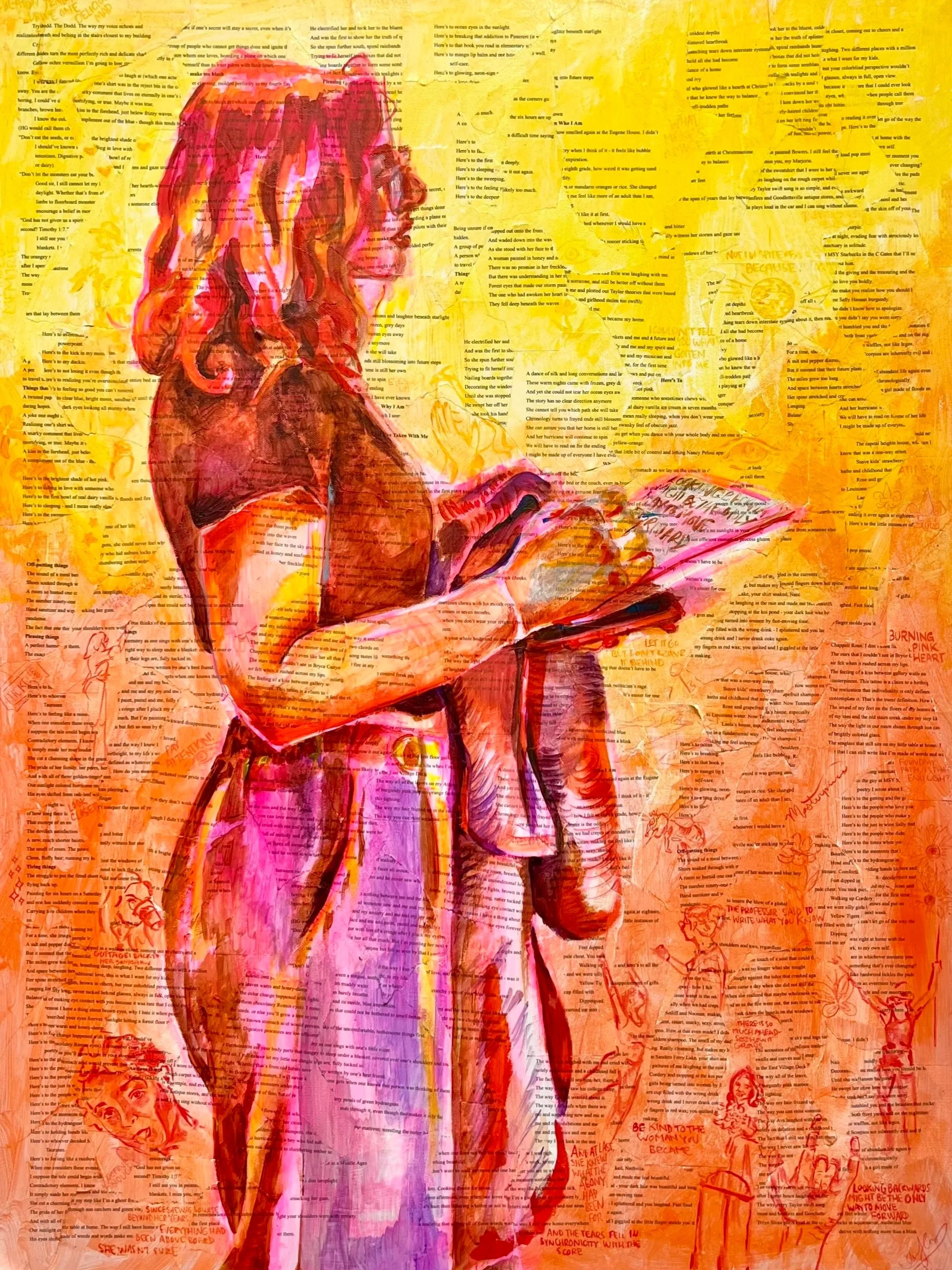 Manuscript, acrylic on canvas and paper, 2024