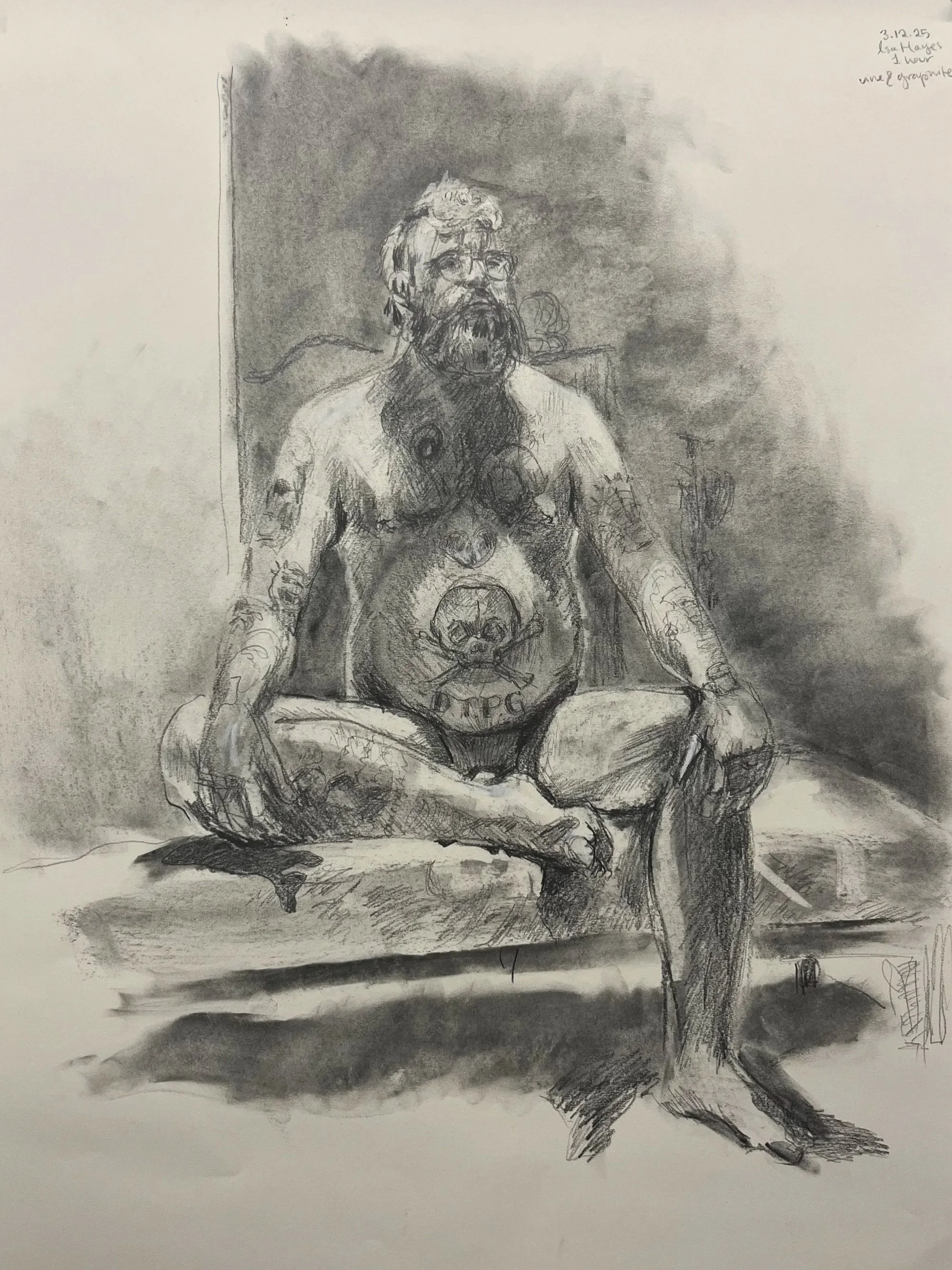 Figure Study, graphite on paper, 2025